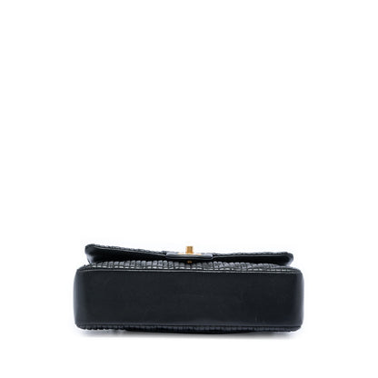 Chanel Medium Classic Chevron Calfskin Pleated Double Flap