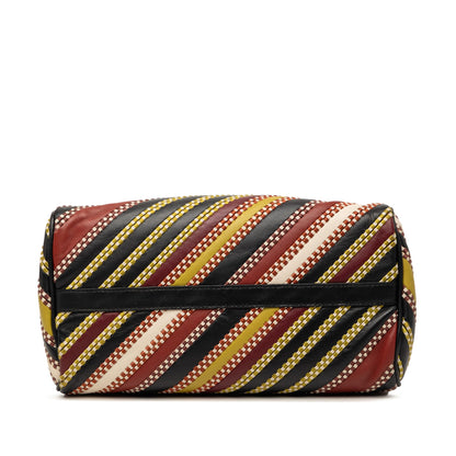 Bottega Veneta Nappa Diagonal Stripe Boston Bag