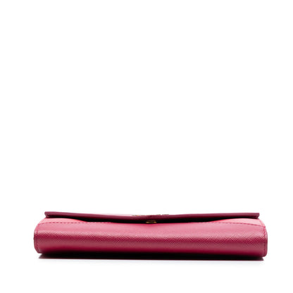 Prada Bicolor Saffiano Envelope Wallet On Strap