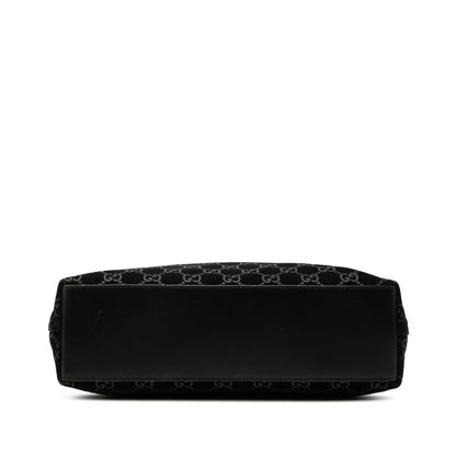 Gucci GG Suede Metal Handle Shoulder Bag