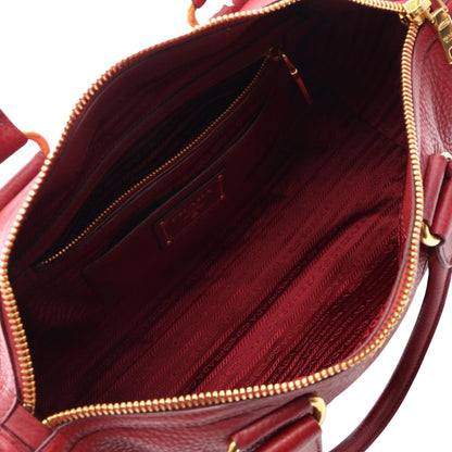 Prada Vitello Daino Zip Top Satchel