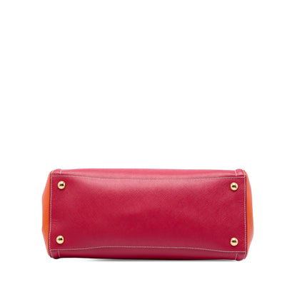 Prada Bicolor Saffiano Lux Satchel
