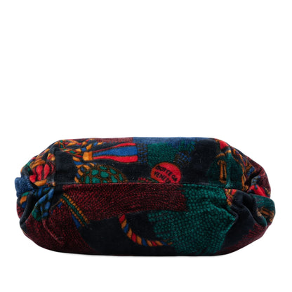 Bottega Veneta Printed Velvet Frame Shoulder Bag