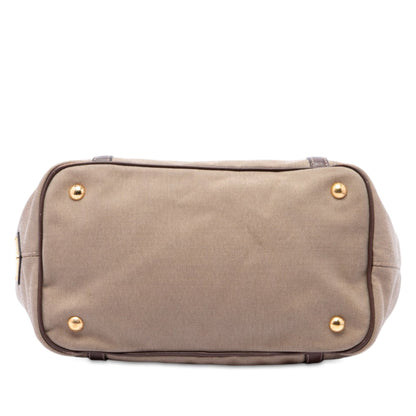 Prada Canvas Canapa Logo Bow Satchel