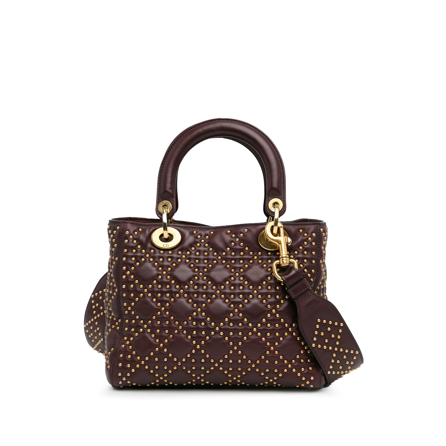 Dior Medium Lambskin Cannage Studded Supple Lady Dior