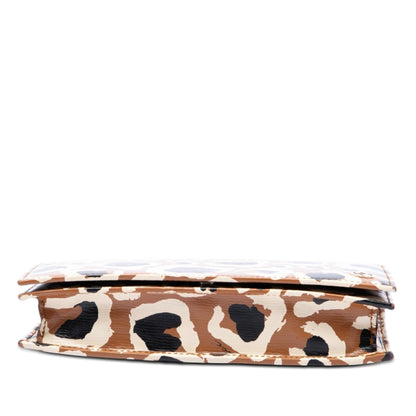 Gucci Cartera Betty con cadena de piel de becerro y estampado de leopardo