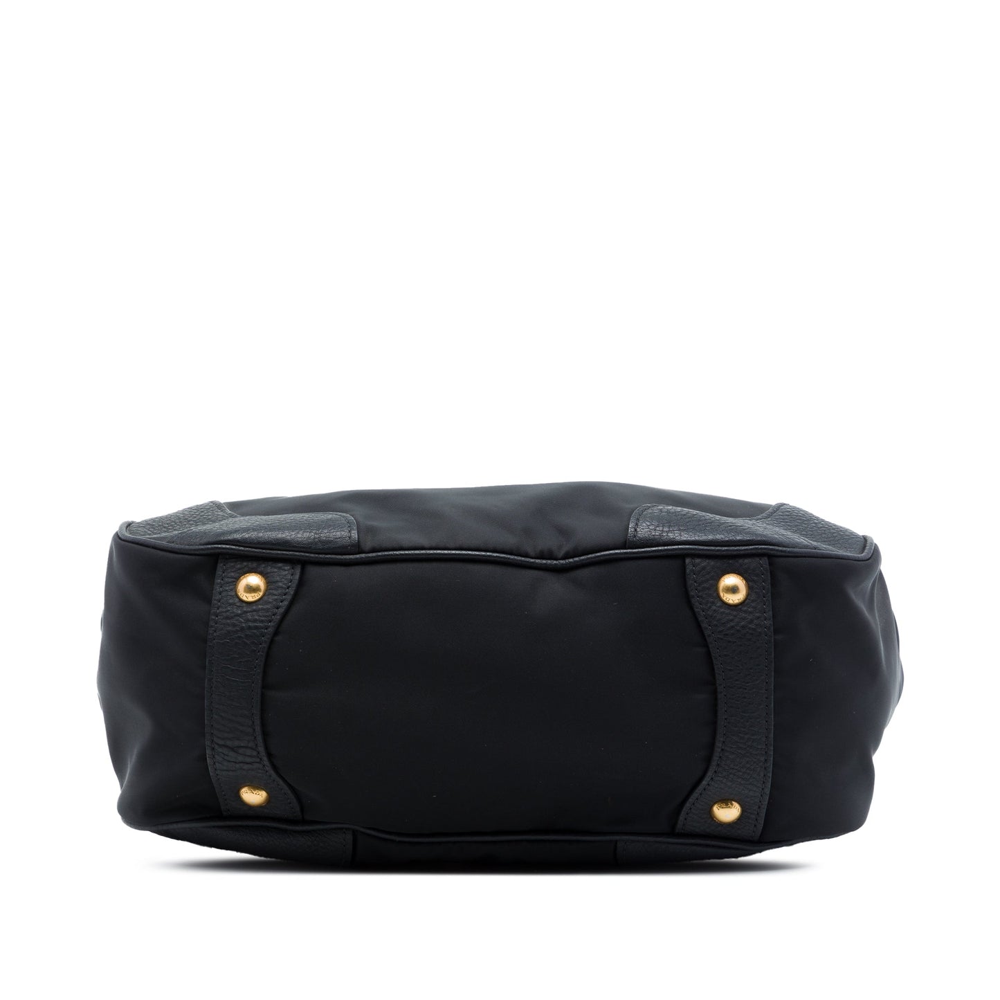 Prada Vitello Daino Trimmed Tessuto Handbag