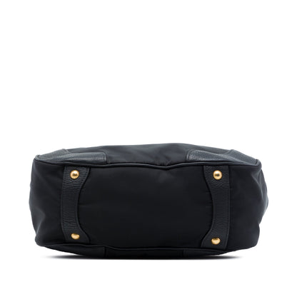 Prada Vitello Daino Trimmed Tessuto Handbag