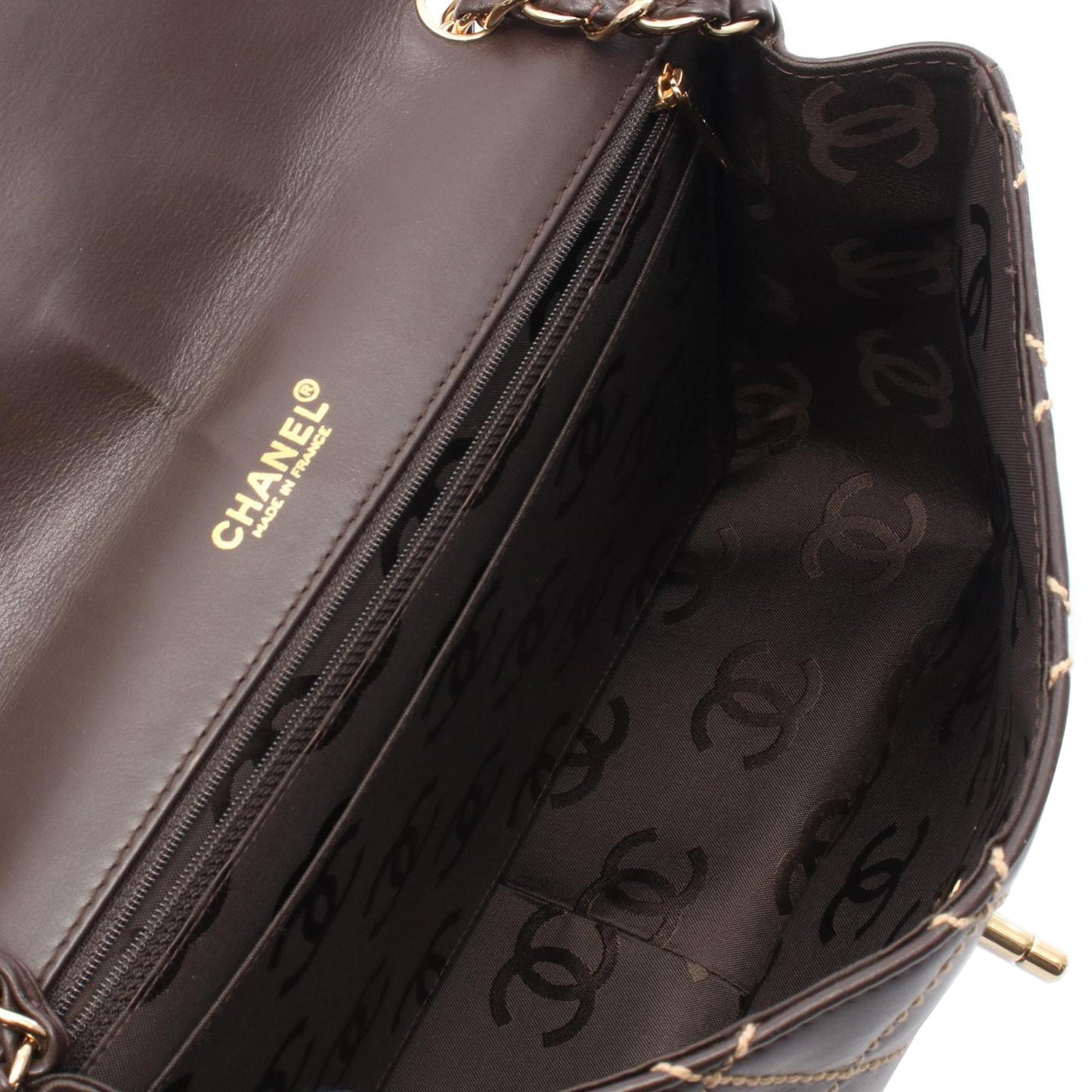 Chanel CC Calfskin Wild Stitch Flap