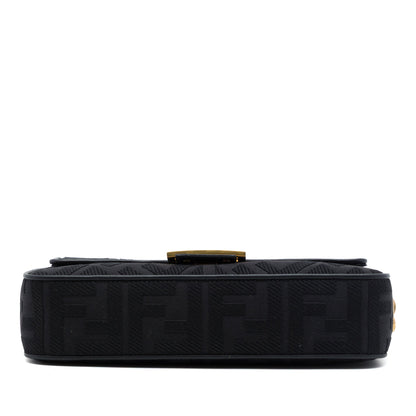 Fendi Zucca Embroidered Canvas Baguette Satchel