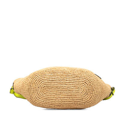Loewe Raffia and Calfskin Slit Pochette Crossbody