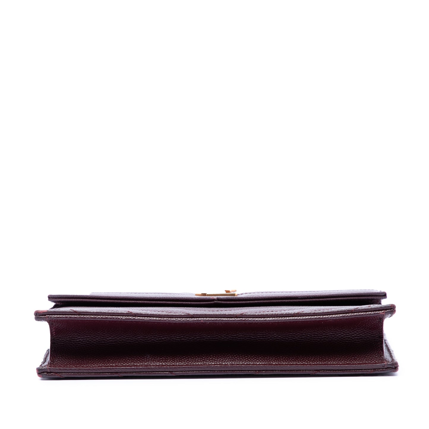 Saint Laurent Grain De Poudre Matelasse Chevron Monogram Chain Wallet