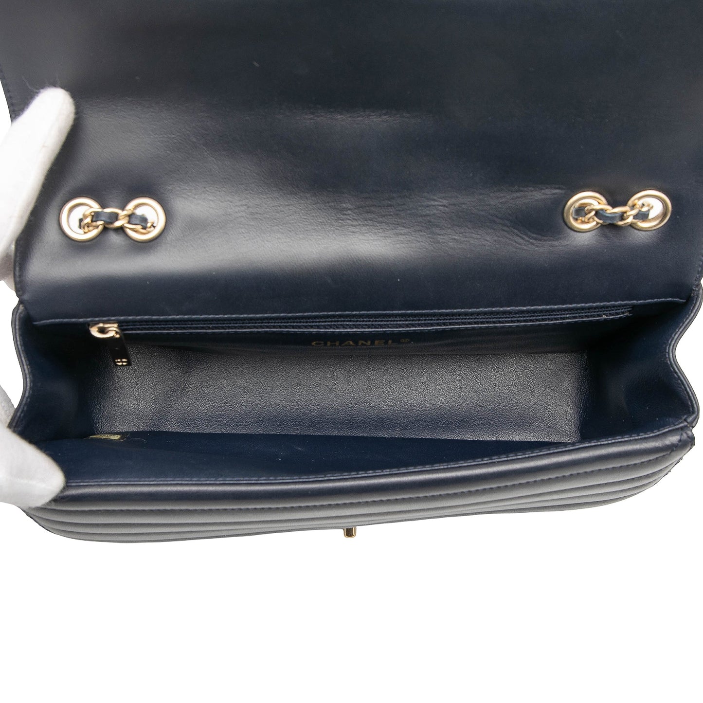 Chanel CC Horizontal Quilted Lambskin Double Flap