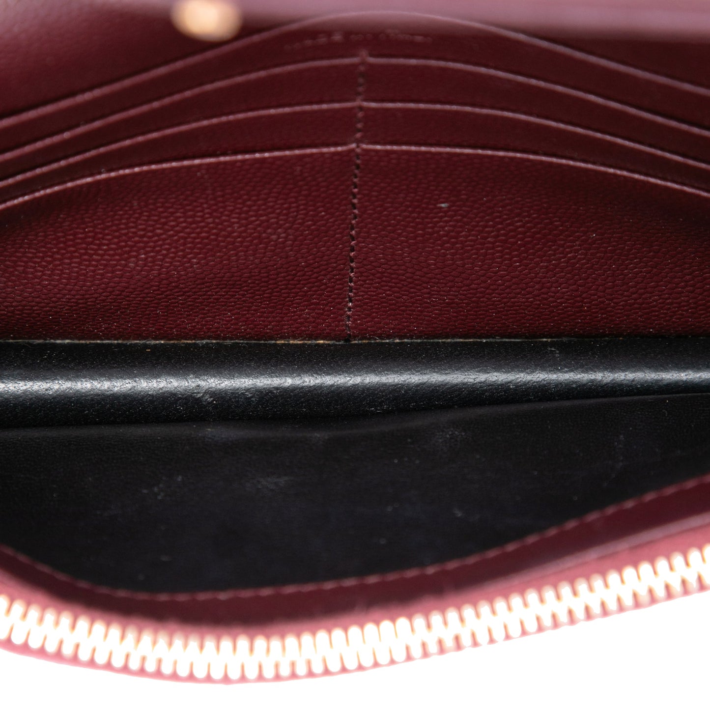 Saint Laurent Grain De Poudre Matelasse Chevron Monogram Chain Wallet