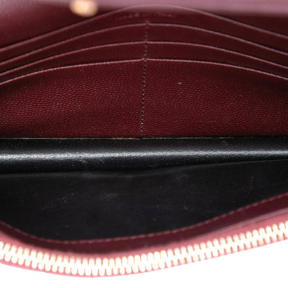 Saint Laurent Grain De Poudre Matelasse Chevron Monogram Chain Wallet