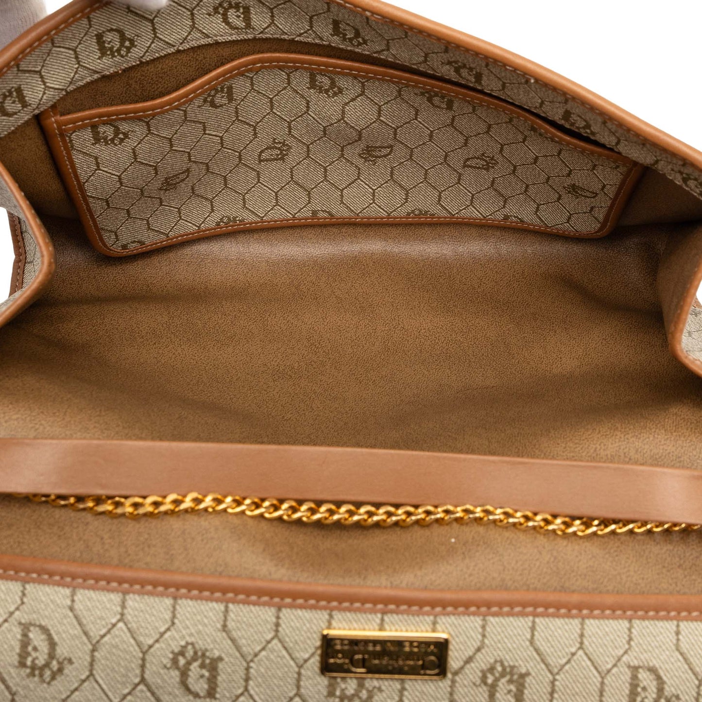 Dior Honeycomb Coated Canvas Chain Shoulder Bag