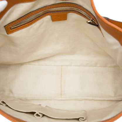 Gucci Medium Pebbled Calfskin Web Heritage Shoulder Bag