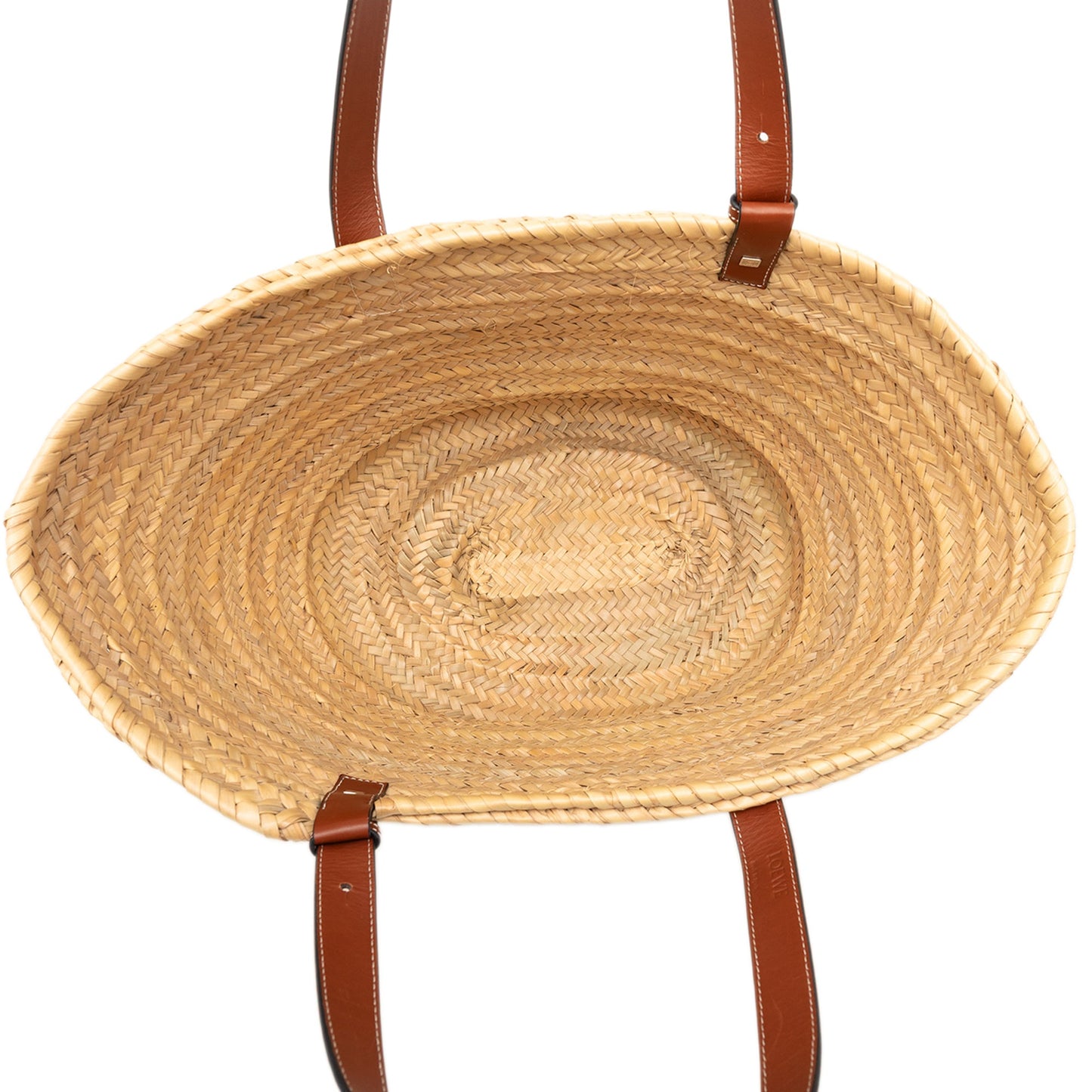 Loewe Large Floral Embroidered Raffia Basket Tote