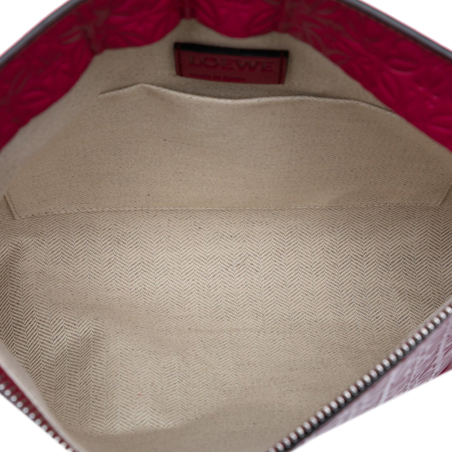 Loewe Embossed Calfskin Anagram Repeat T Pouch