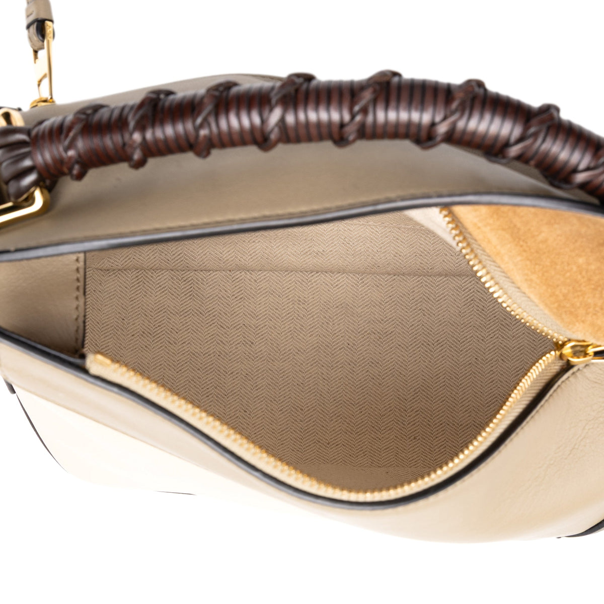 Loewe Small Tricolor Calfskin Braided Puzzle Edge Satchel