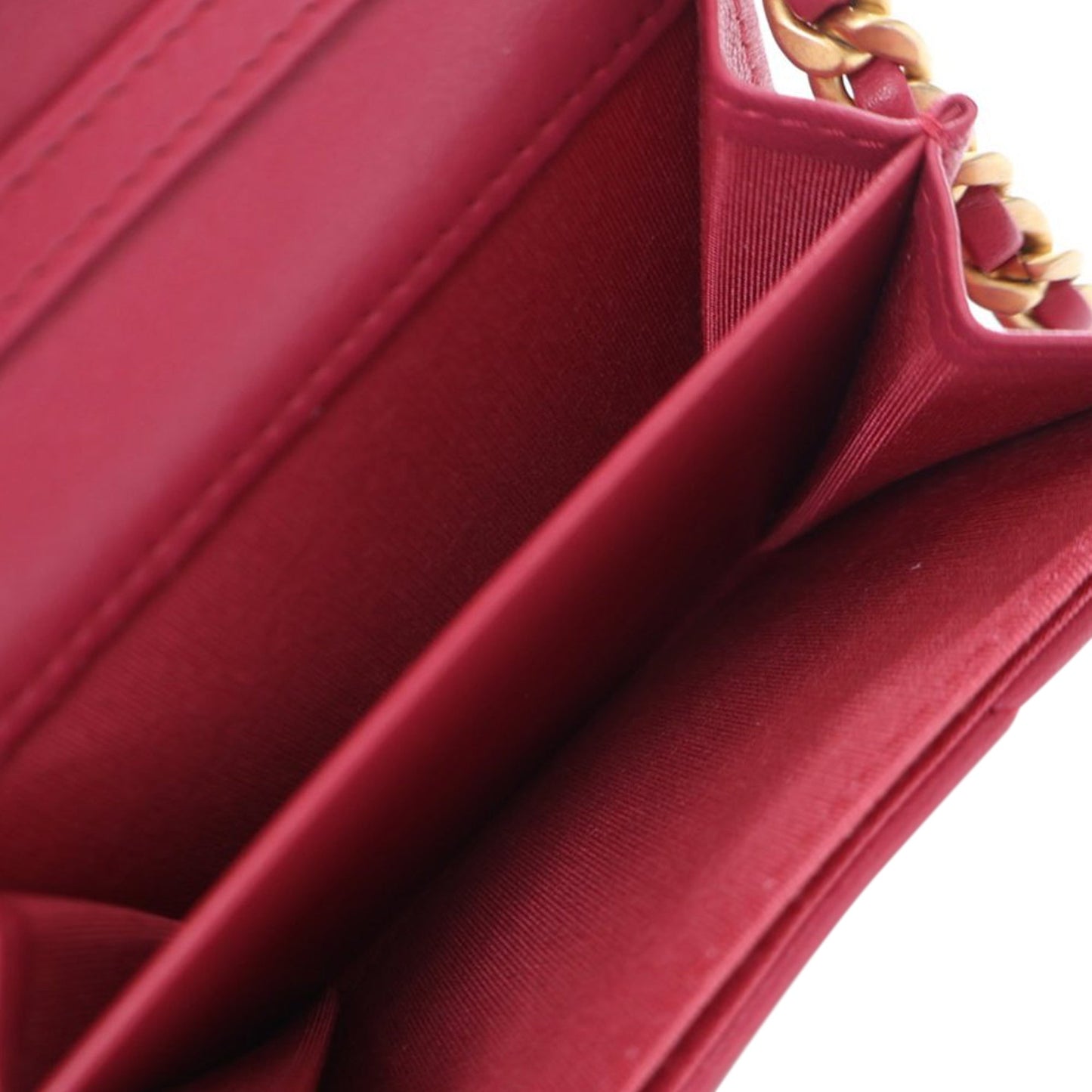 Chanel Quilted Lambskin Chanel 19 Card Holder On Chain