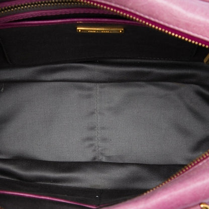 Miu Miu Bolso Satchel Bauletto con Fruncido Vitello Lux