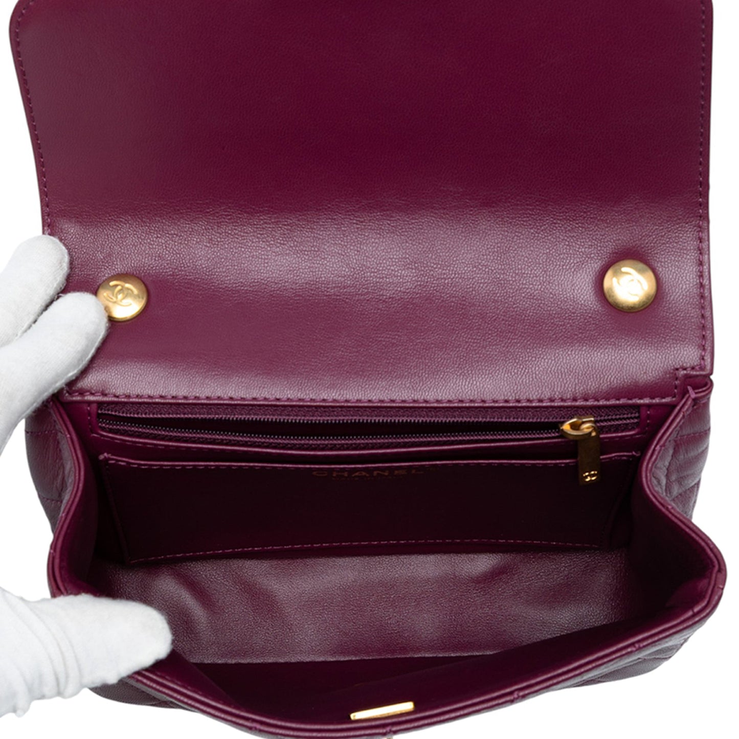 Mini Quilted Lambskin Straight Lined Chain Flap