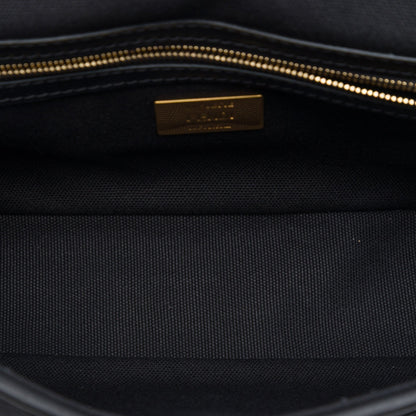 Fendi Zucca Embroidered Canvas Baguette Satchel