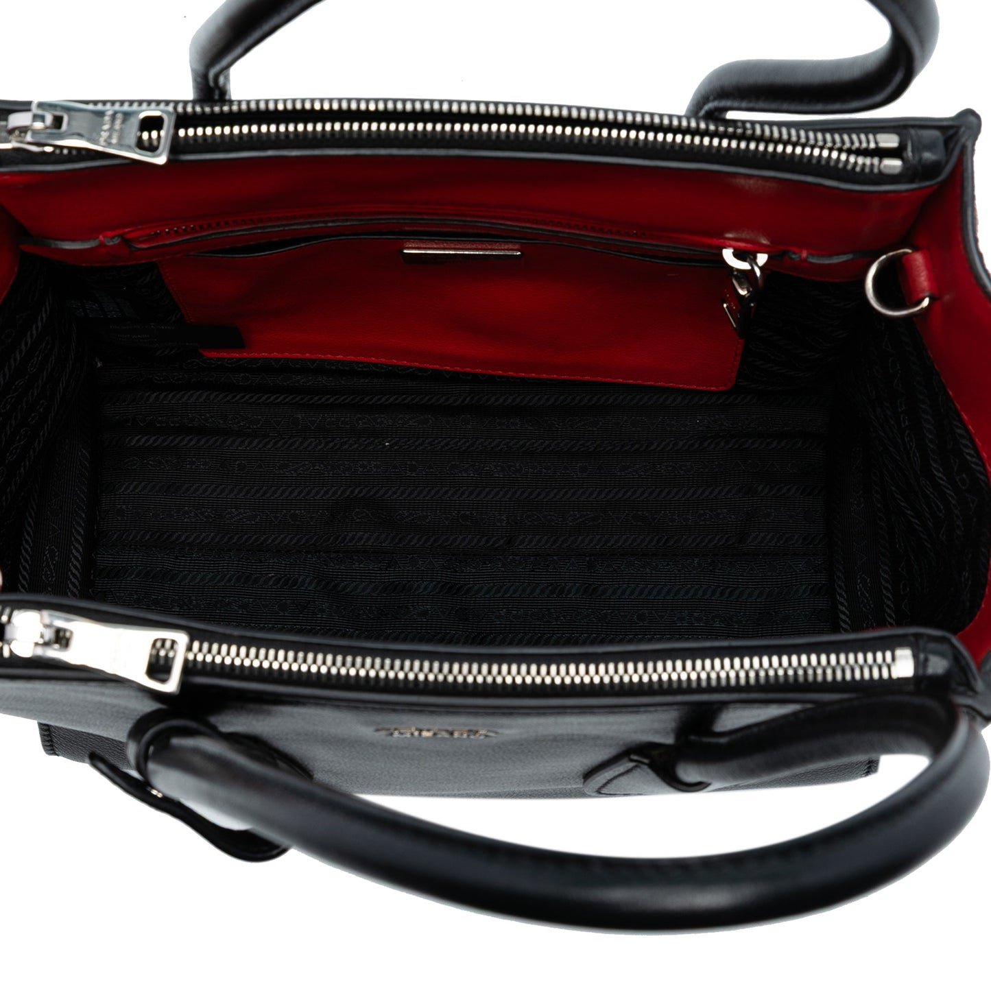 Prada Glace Calf Ponyhair Twin Pocket Satchel