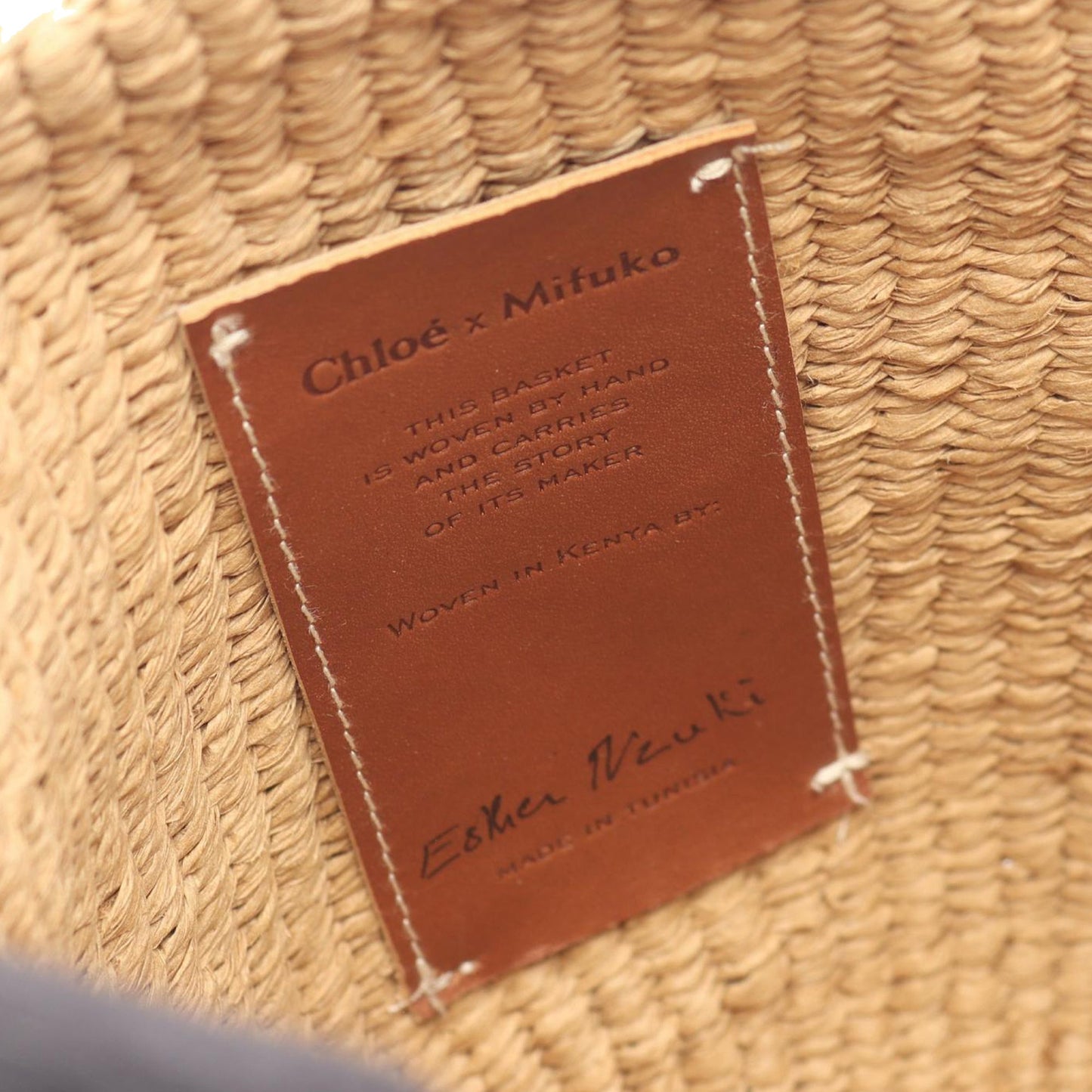 Chloe Small Mifuko Raffia Woody Basket Bucket Bag