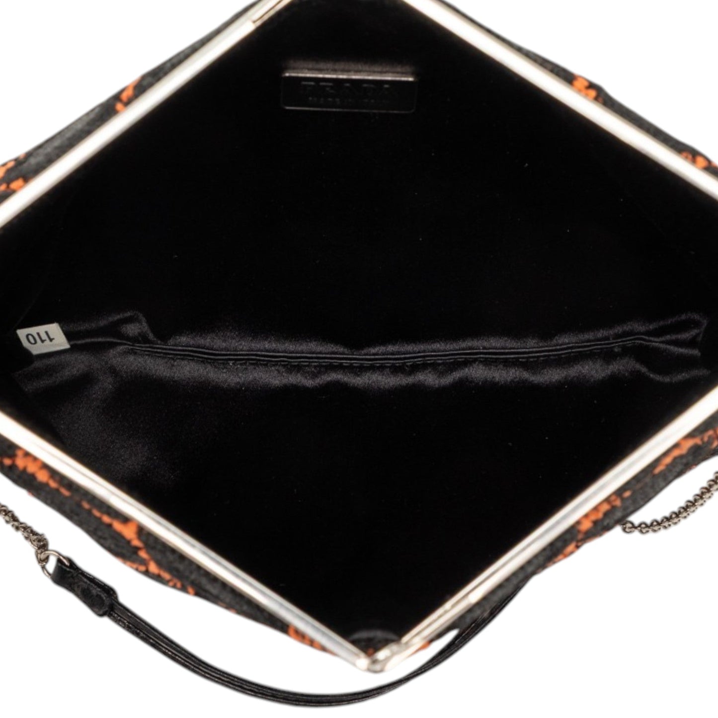 Prada Jacquard Kisslock Clutch with Chain