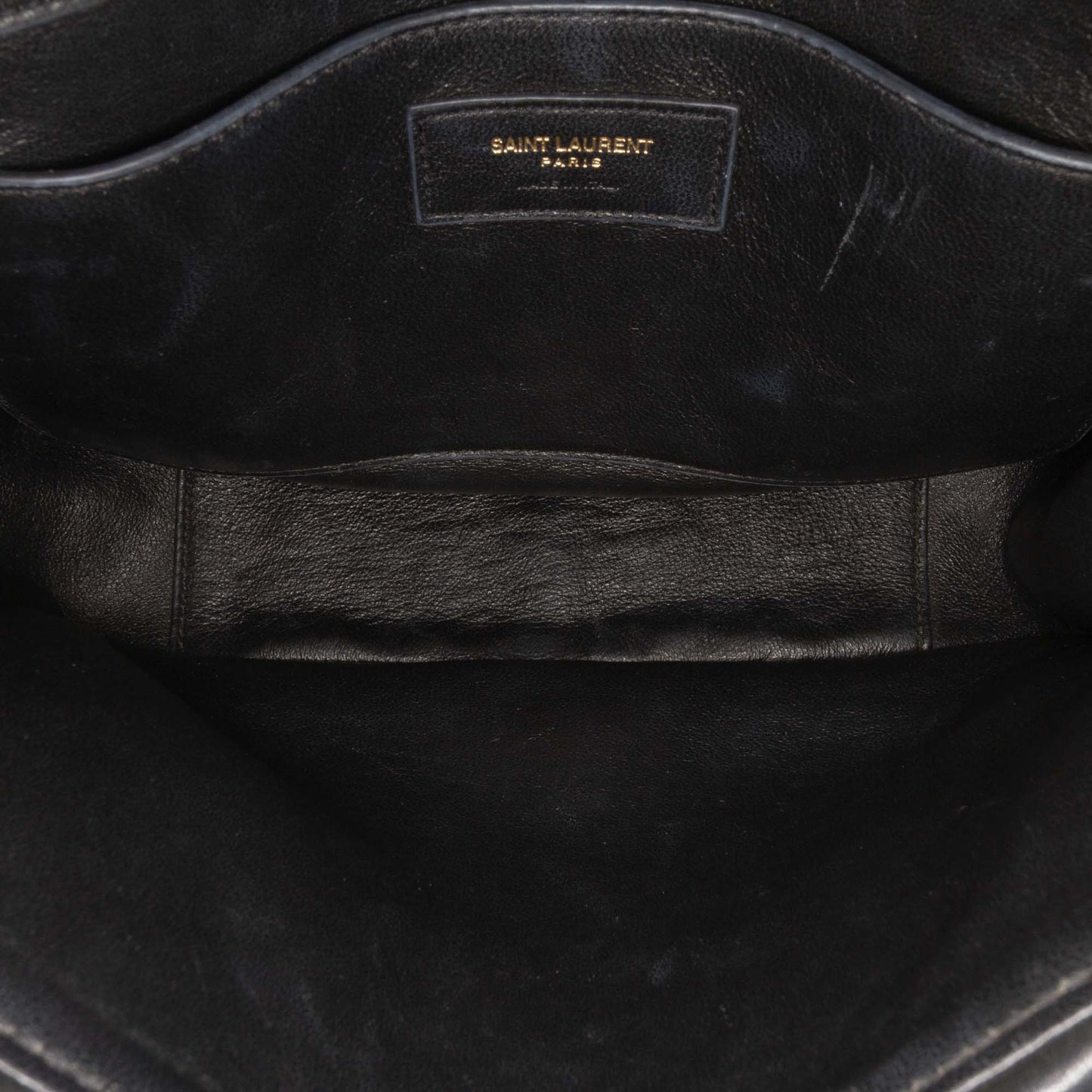 Saint Laurent Medium Chevron Lambskin Monogram Sulpice Bag