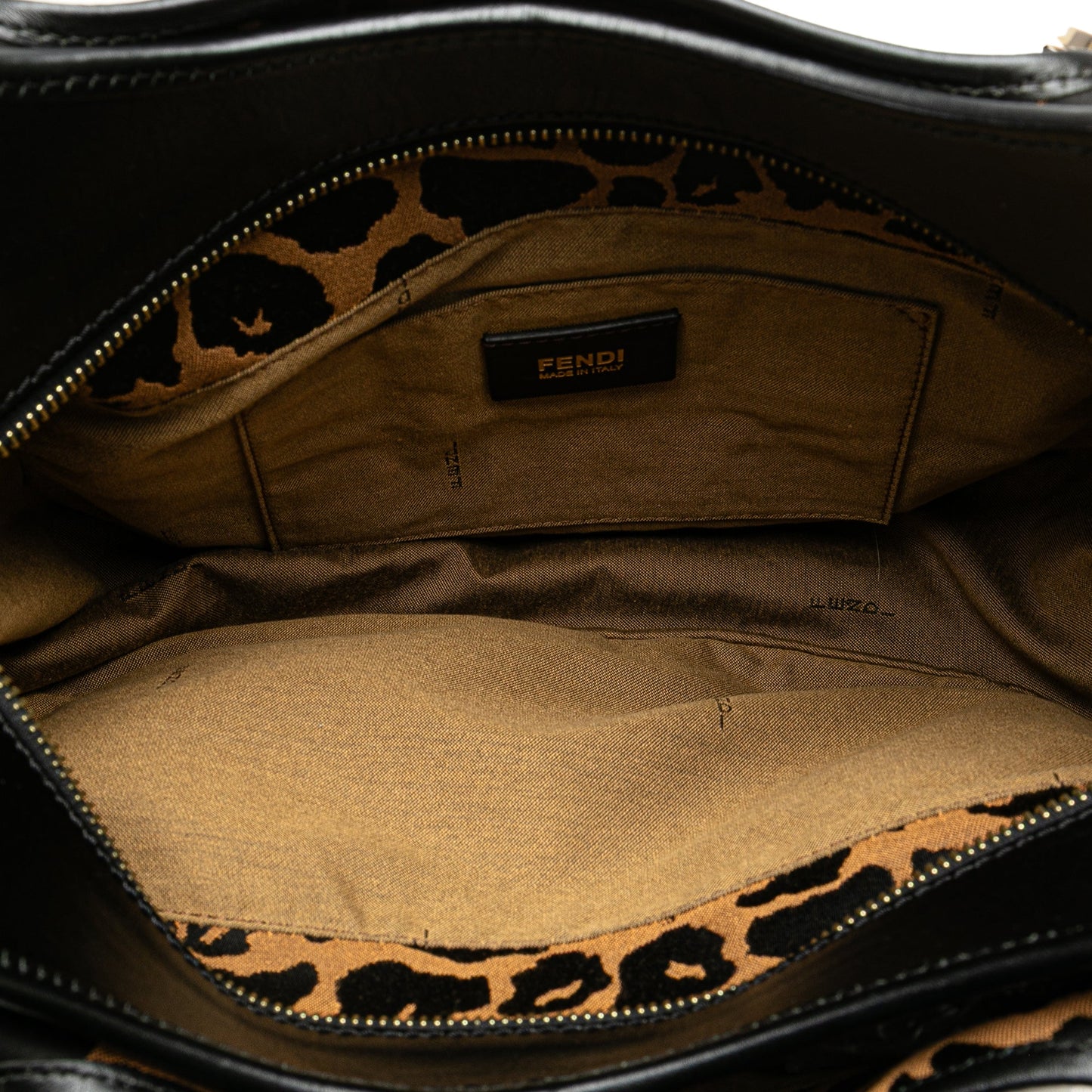 Fendi Leopard Print Chef Canvas Handbag