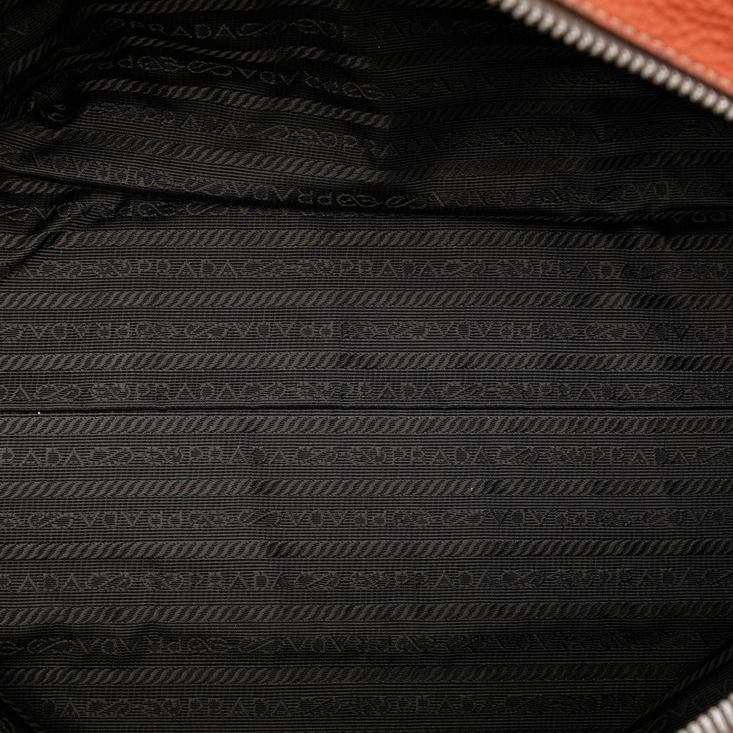 Prada Vitello Daino Embossed Logo Bauletto