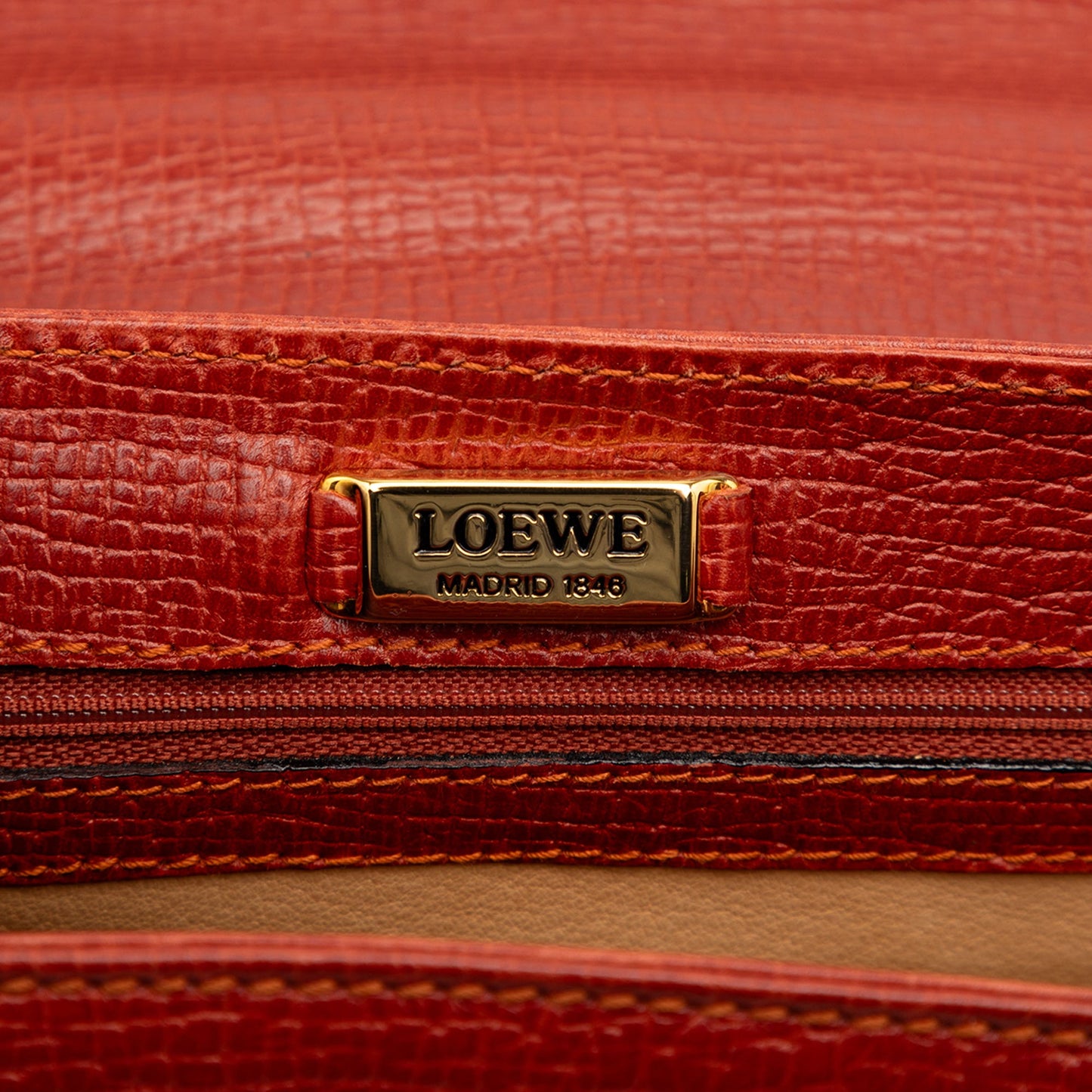 Loewe Grained Calfskin Flap Satchel