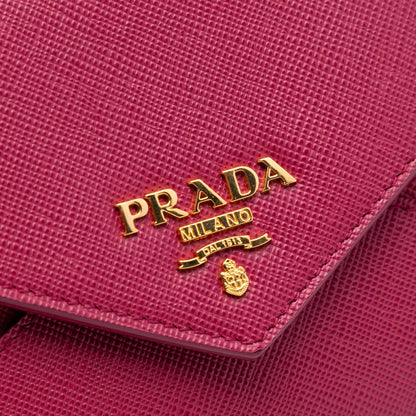 Prada Bicolor Saffiano Envelope Wallet On Strap