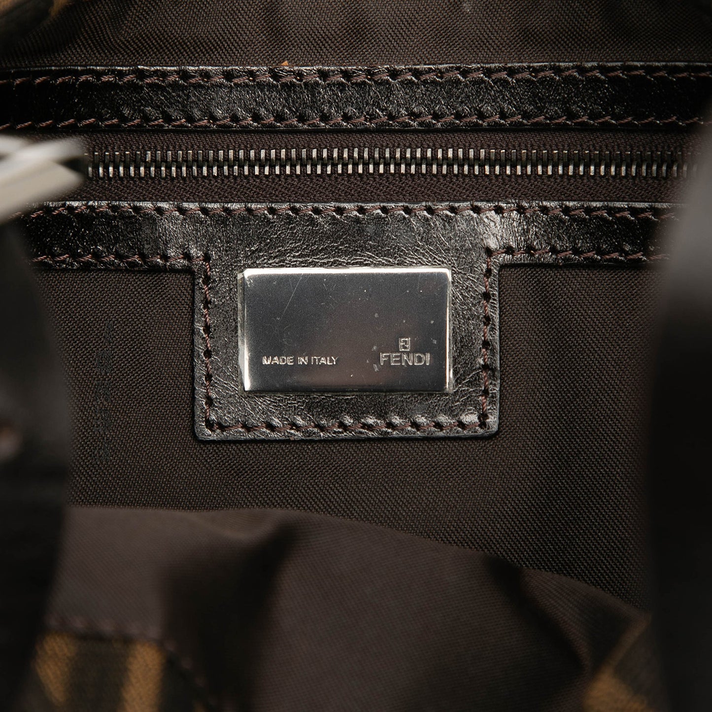 Fendi Zucca Canvas Double Flap Mamma