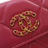 Chanel Quilted Lambskin Chanel 19 Card Holder On Chain