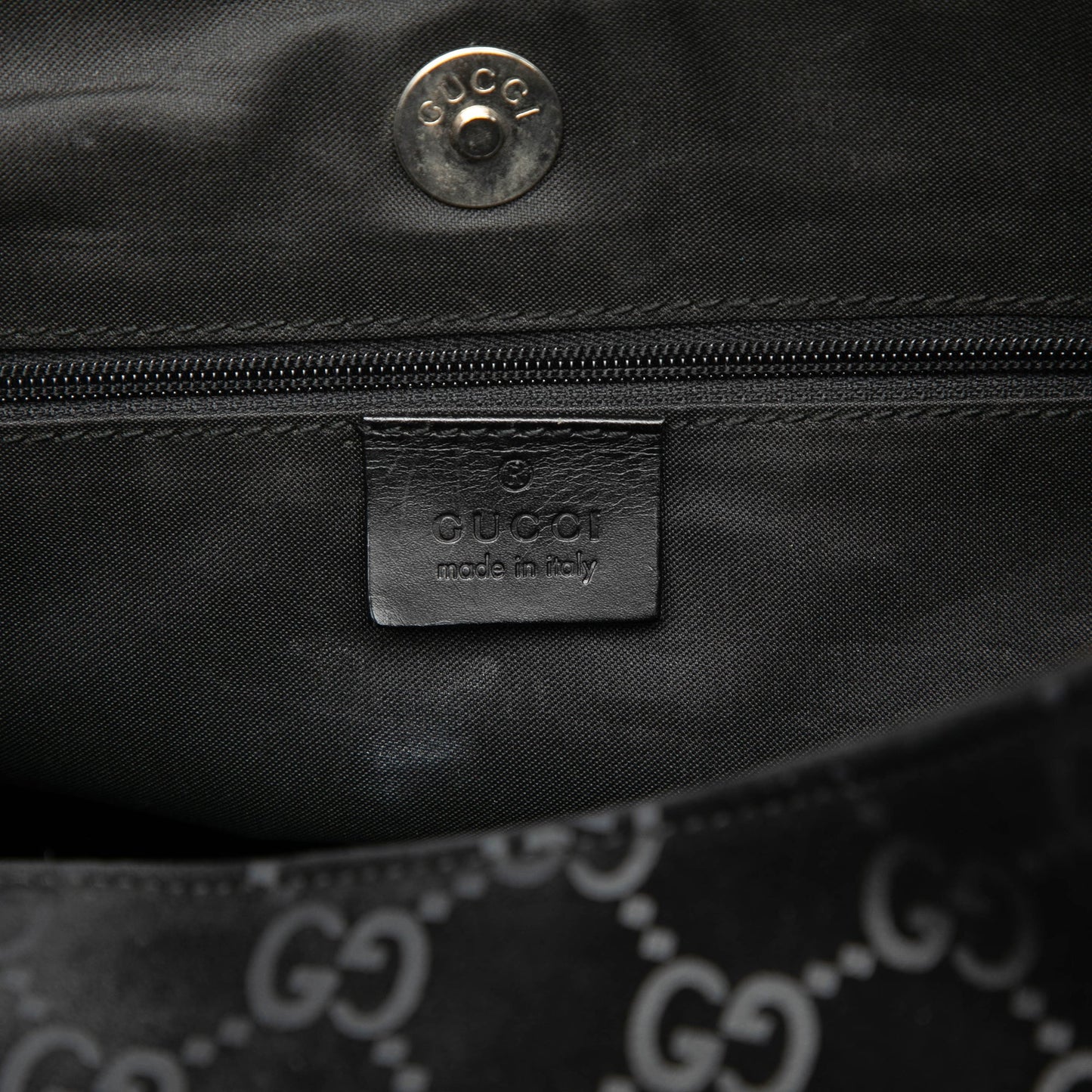 Gucci GG Suede Metal Handle Shoulder Bag