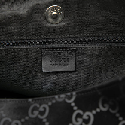 Gucci GG Suede Metal Handle Shoulder Bag