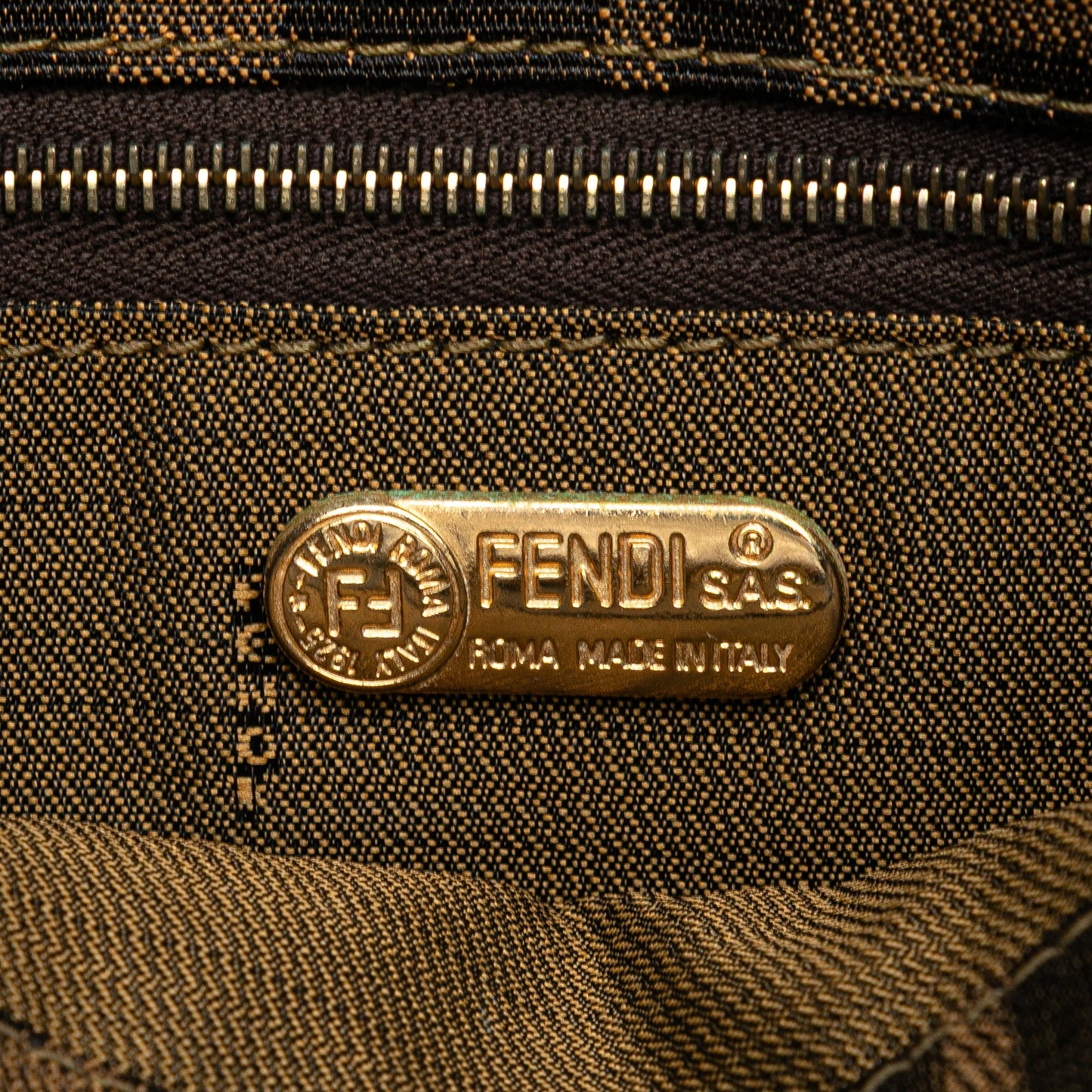Fendi Zucca Canvas Shoulder Bag