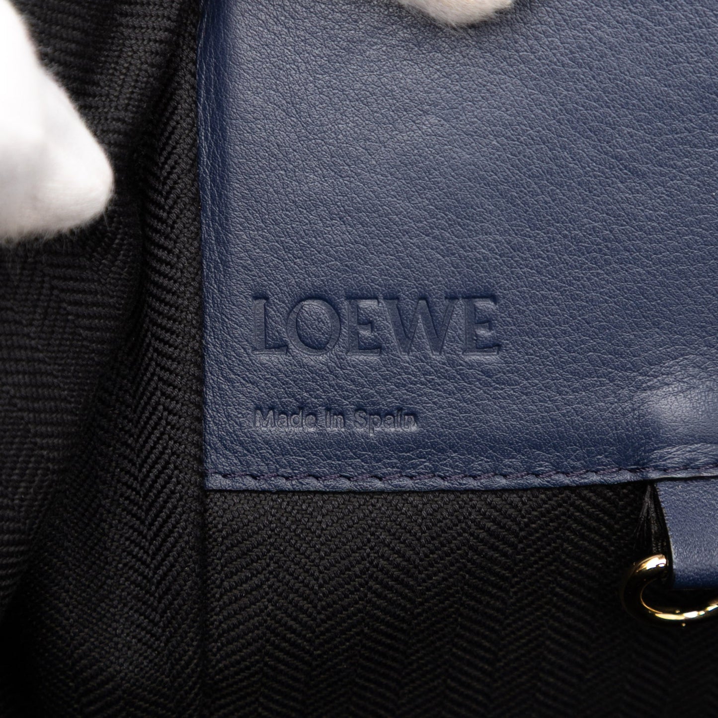 Loewe Medium Stripes Canvas and Leather Hammock Satchel