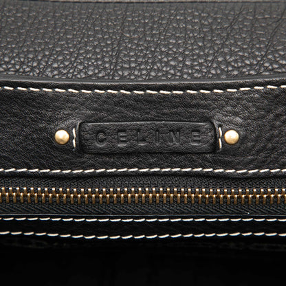 Celine Grained Leather Buckle Shoulder Bag