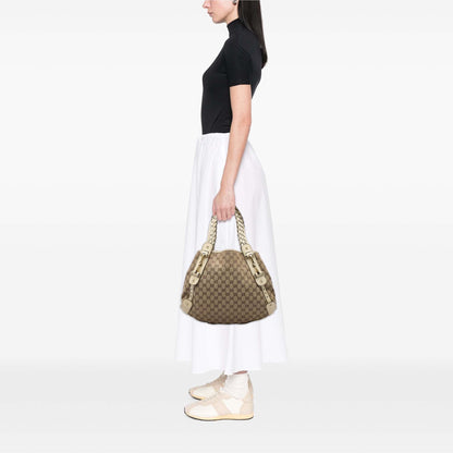 Gucci Canvas Horsebit Pelham Shoulder Bag