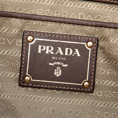 Prada Canvas Canapa Logo Bow Satchel