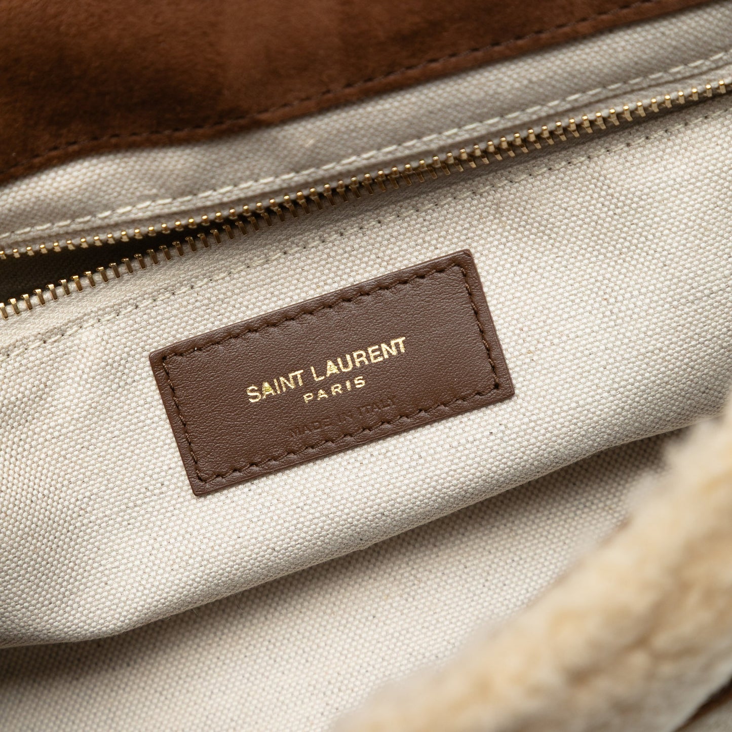Saint Laurent Medium Suede and Shearling Patchwork Jamie Shoulder Bag