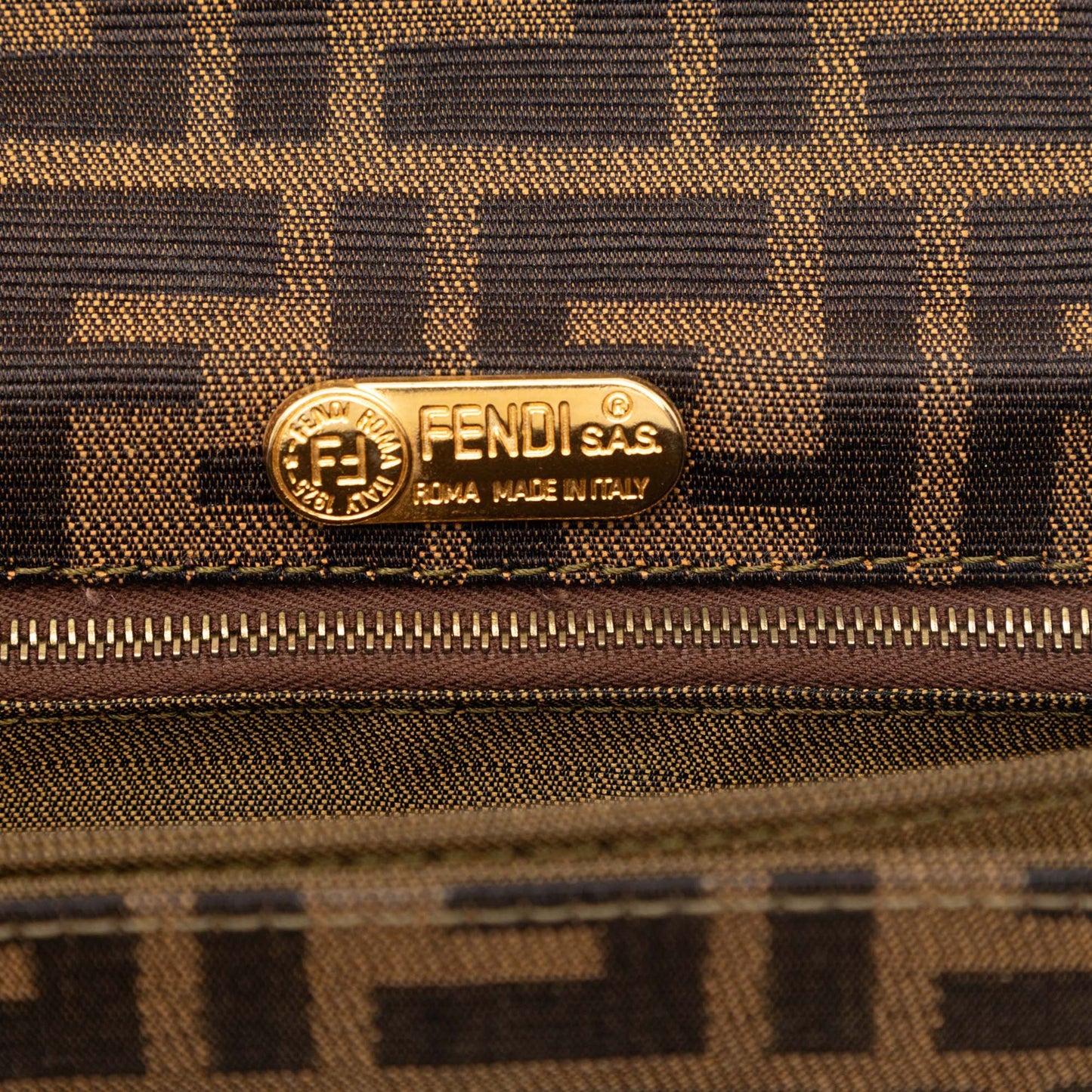 Fendi Zucca Canvas Shoulder Bag