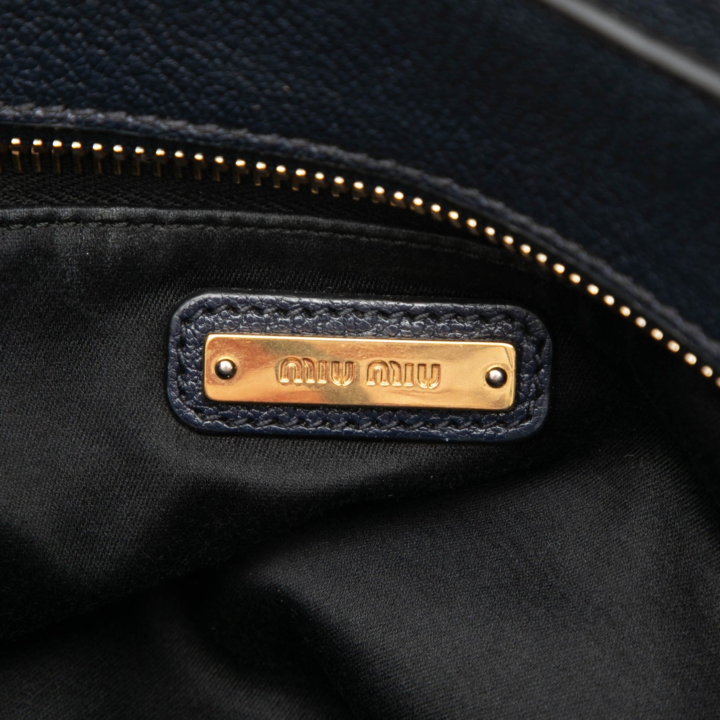 Miu Miu Goatskin Madras Front Pocket Satchel