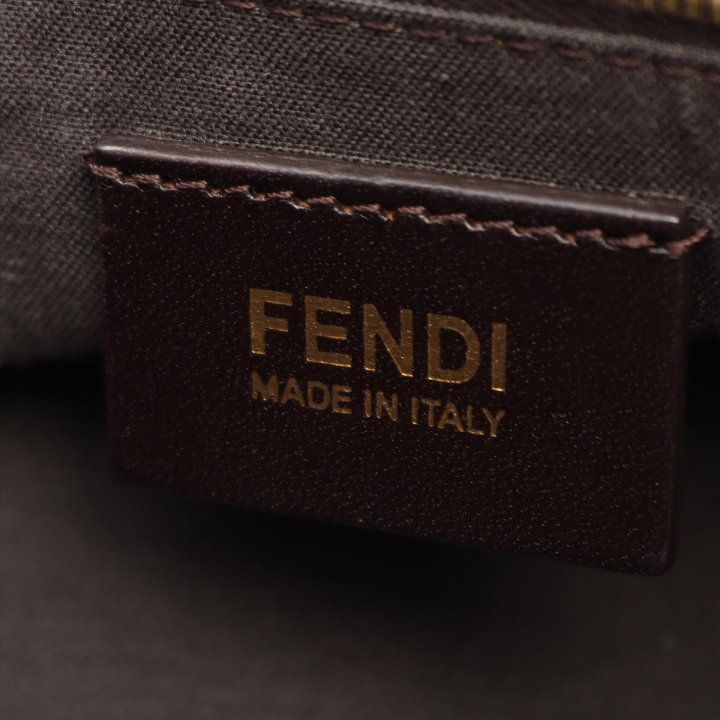 Fendi Canvas Pequin Shoulder Bag
