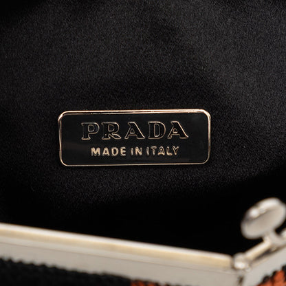Prada Jacquard Kisslock Clutch with Chain